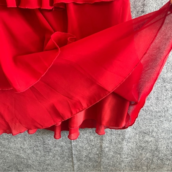 JONATHAN MARTIN Sleeveless Tiered Dress Red Style 2986503Y Size 16 - Picture 3 of 9